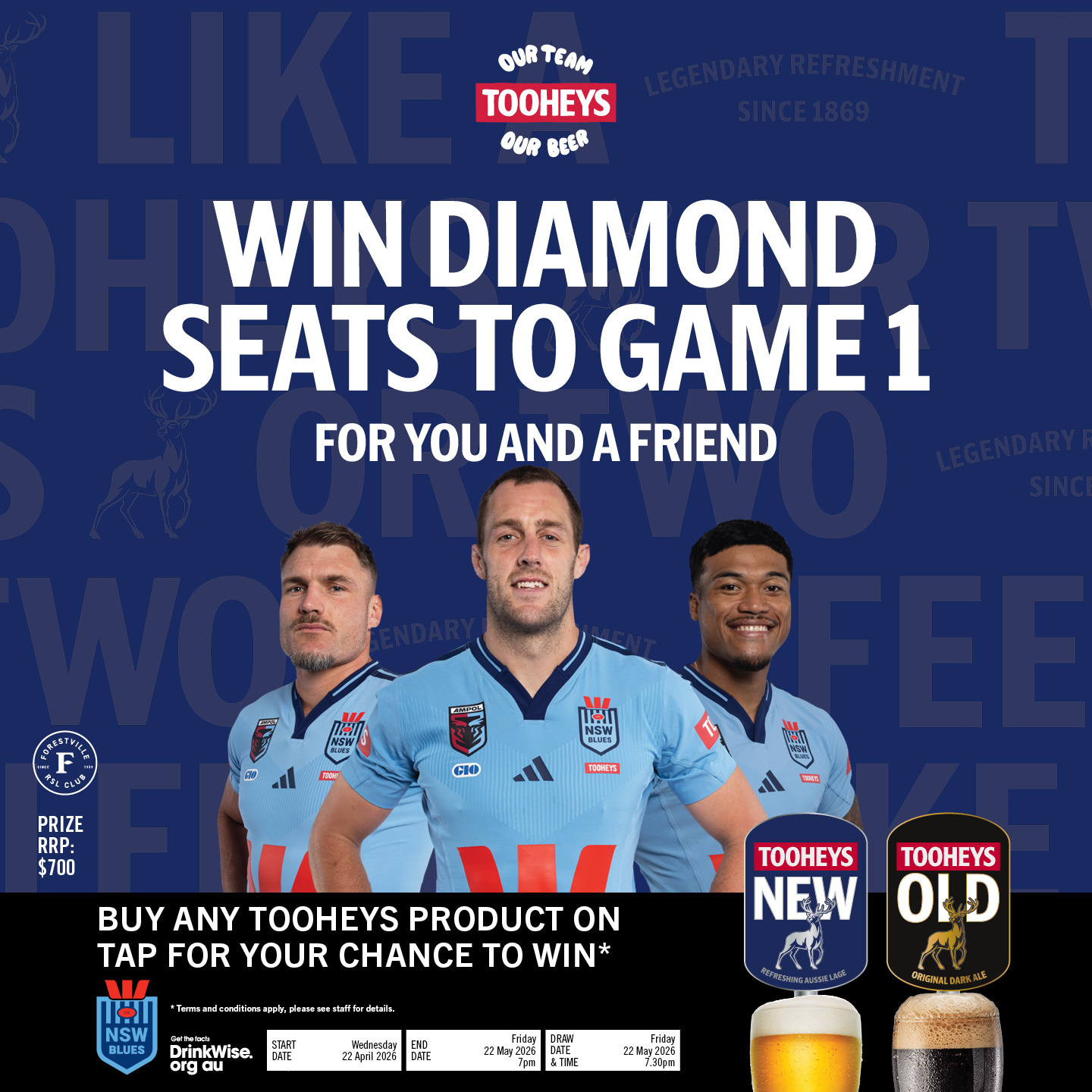 Win Blues vs Maroons Tickets!