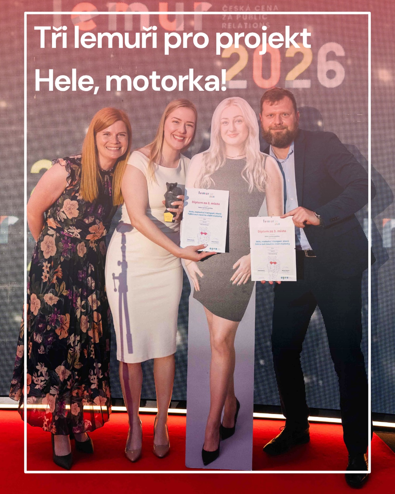Hele, motorka! sbírala sošky na České ceně za PR. 🏍️

Z letošní @cena_lemur cena_lemur od @apra_asociace je hezky vidět, že i menší agentury dokážou skvěle zrealizovat náročné a komplexní projekty, záleží především na jejich kvalitě, chytrém nápadu 