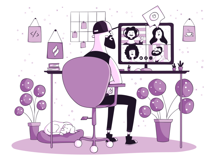 Imagem de pessoa em reunião remota