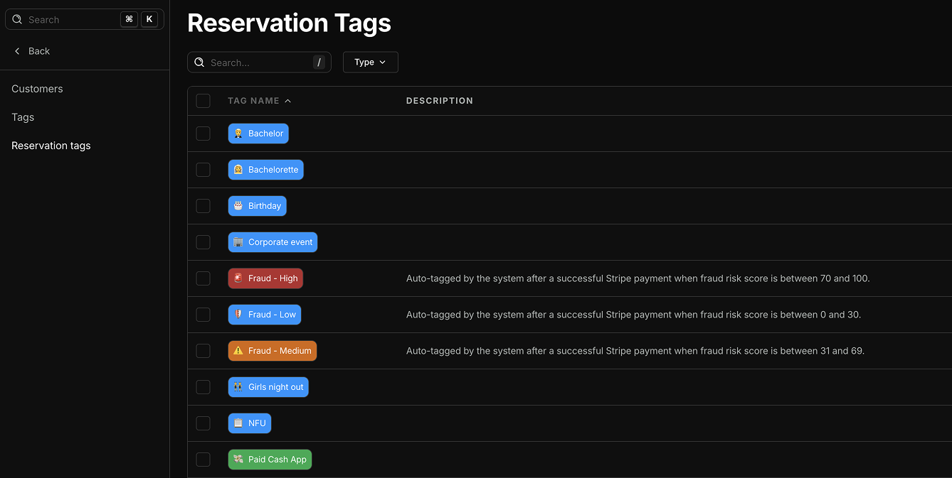 Nightclub event creation and ticketing tool in TablelistPro