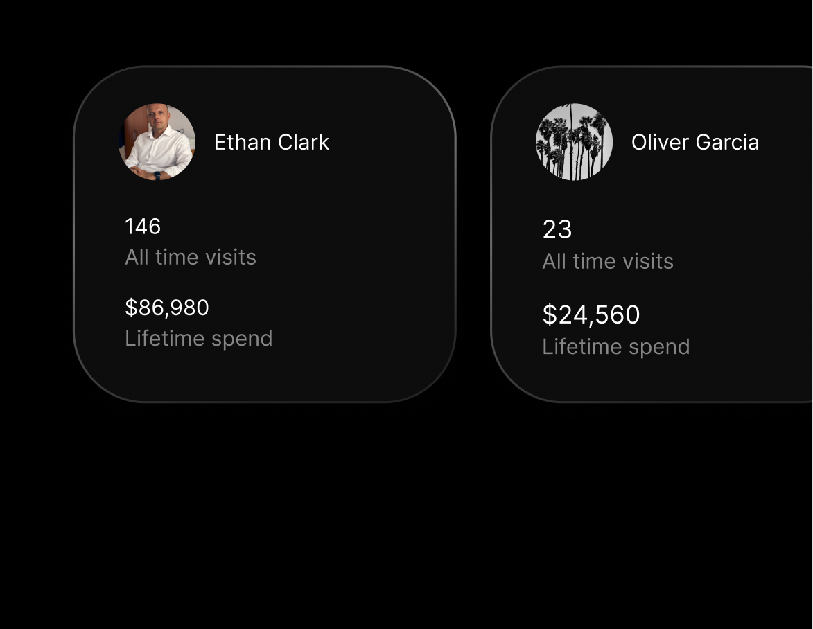 Mobile check-in and Fast Pass payment screen in TablelistPro