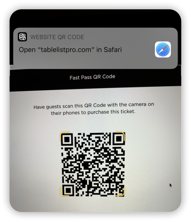 vip table reservation management in tablelist
