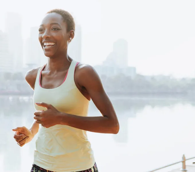 Woman running.