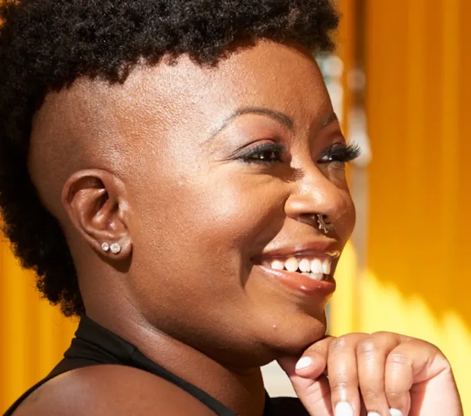 A close up of Sabia Wade, aka the Black Doula.