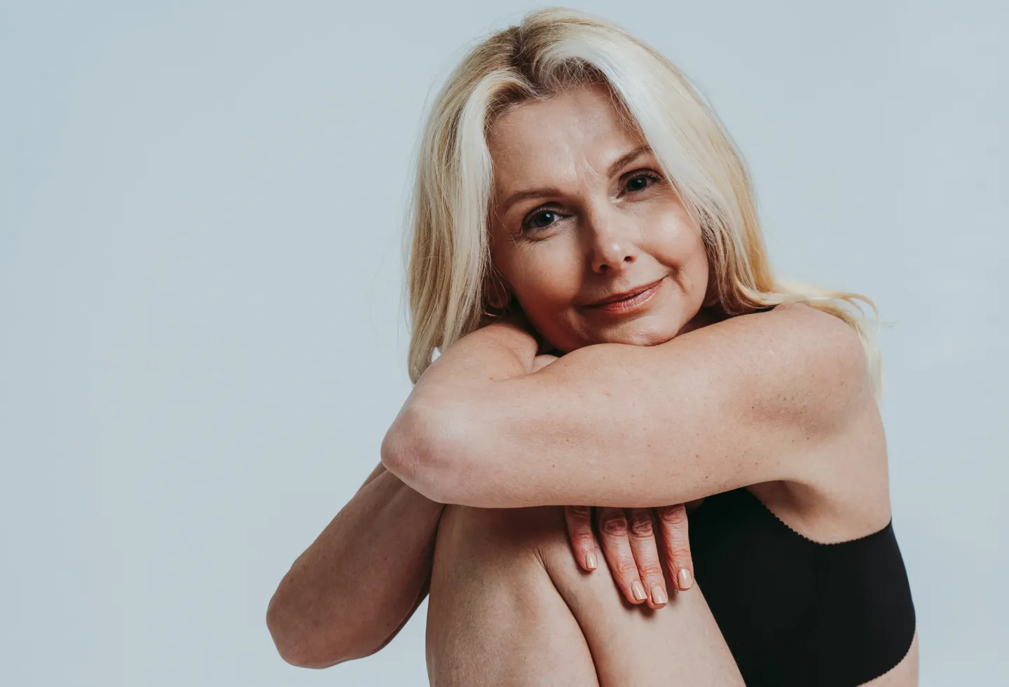 Woman in menopause in treatment for pelvic floor menopause symptoms.