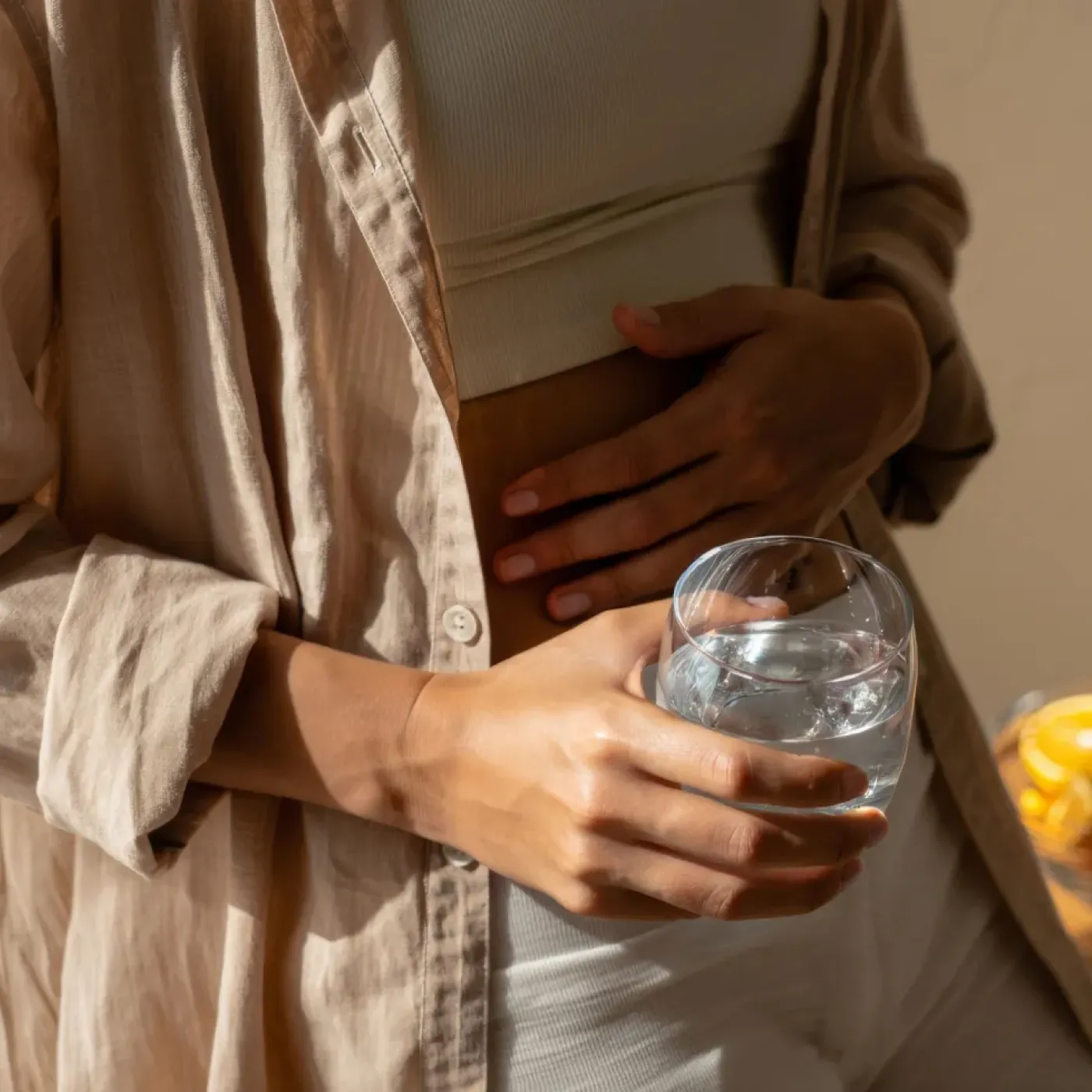 Woman living with uterine fibroids.