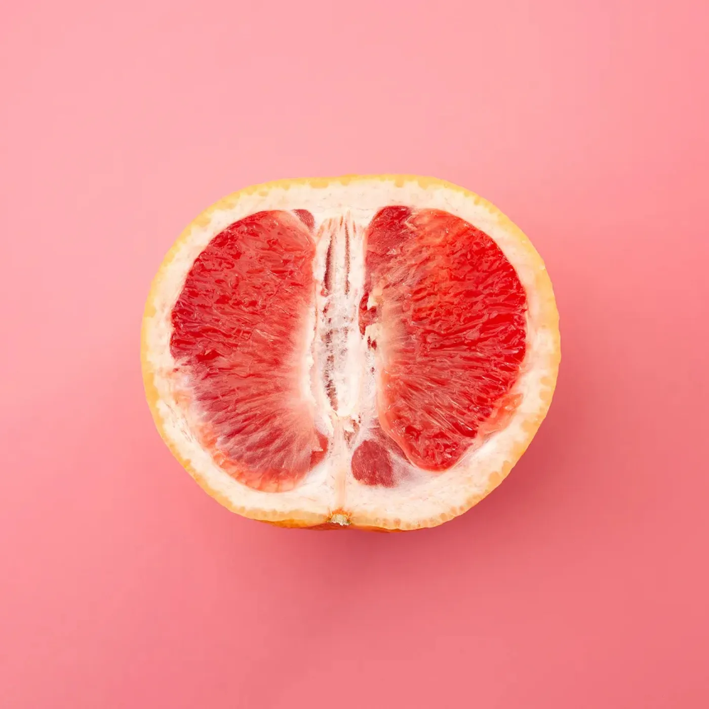 Grapefruit representing vestibulodynia pain with sex.