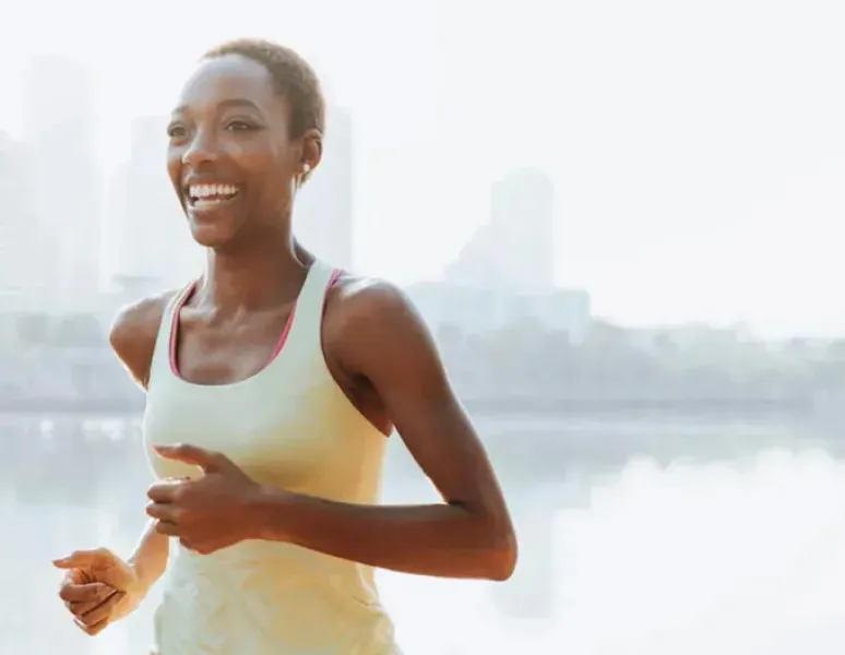 Woman running.