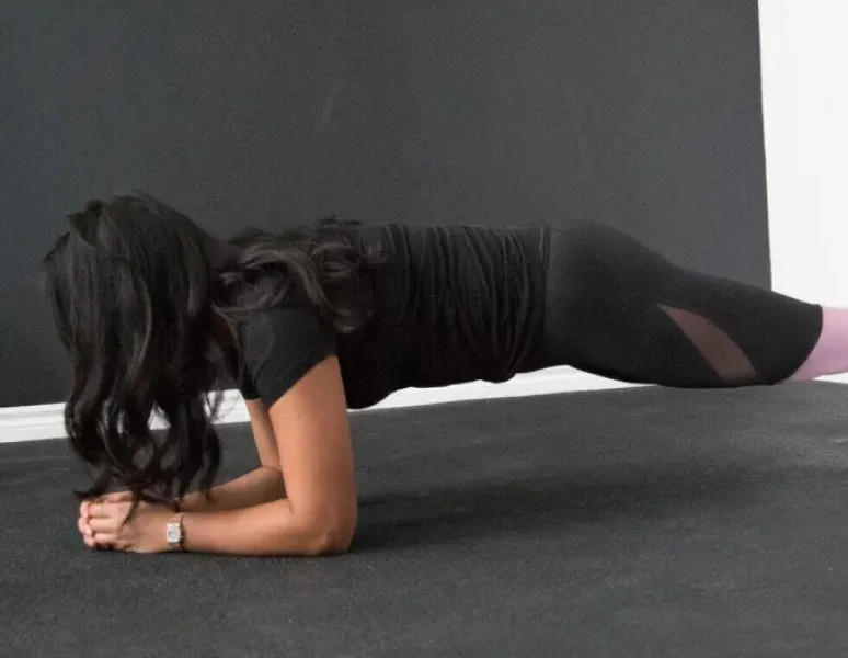 Woman planking.