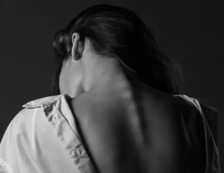 A woman's spine.