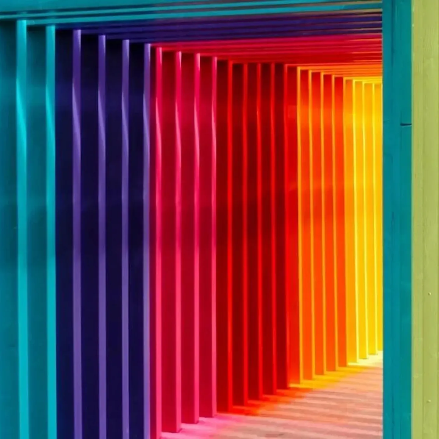 LGBTQ rainbow tunnel.