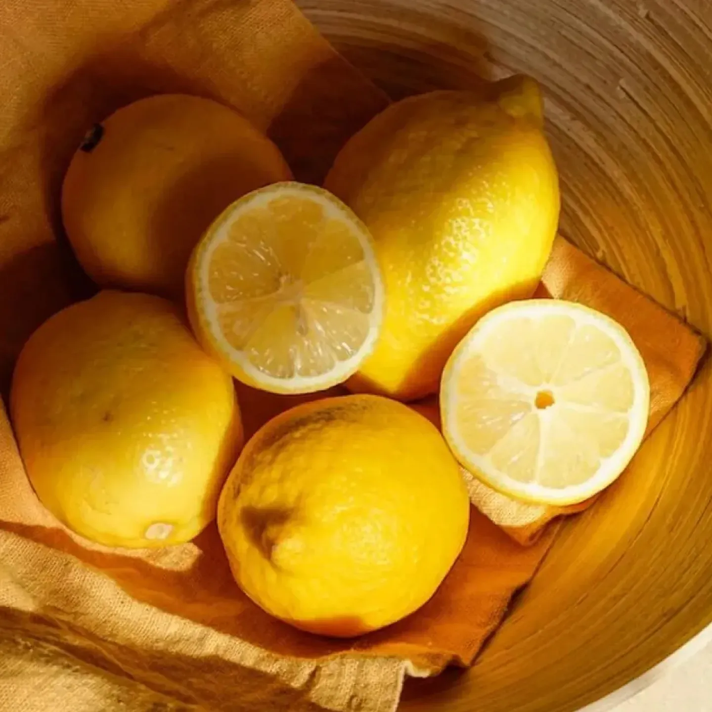 A bowl of lemons.