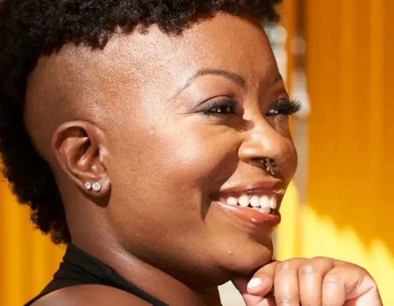 A close up of Sabia Wade, aka the Black Doula.