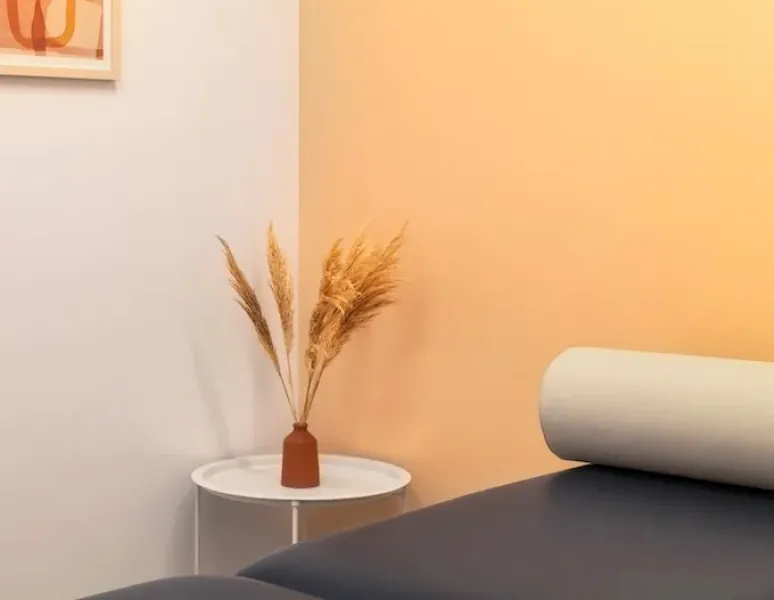 Inside a treatment room at Origin physical therapy in Brentwood, CA.