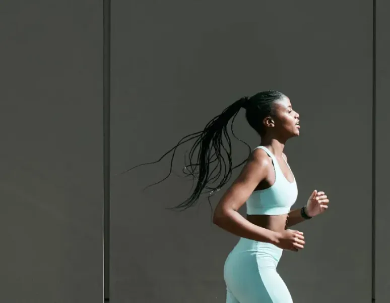 Woman running.
