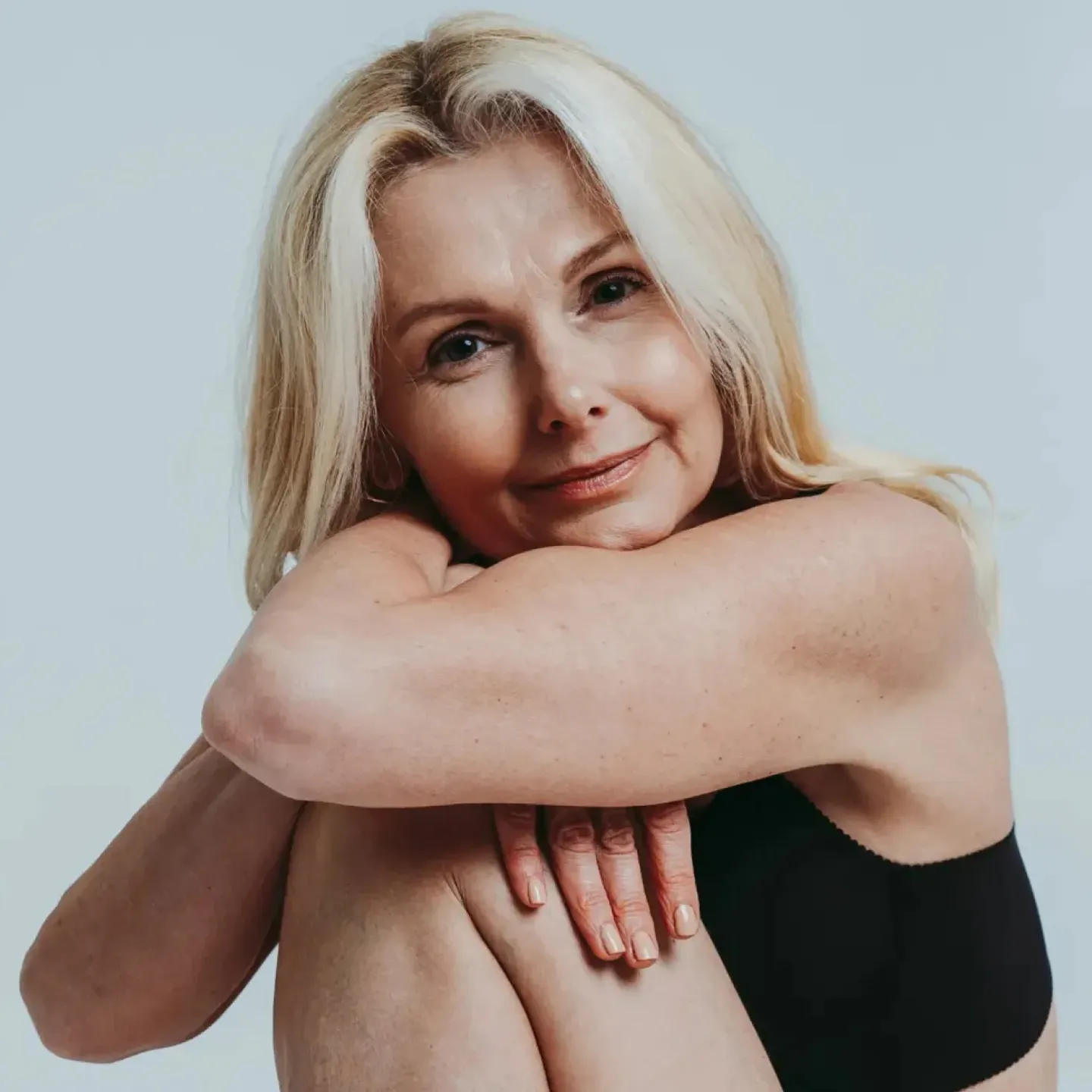 Woman in menopause in treatment for pelvic floor menopause symptoms.