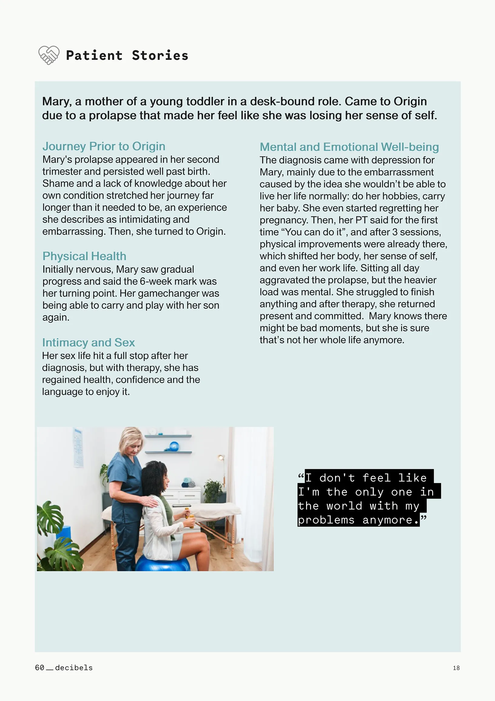 Origin Patient Impact Report Conducted by 60 Decibels.