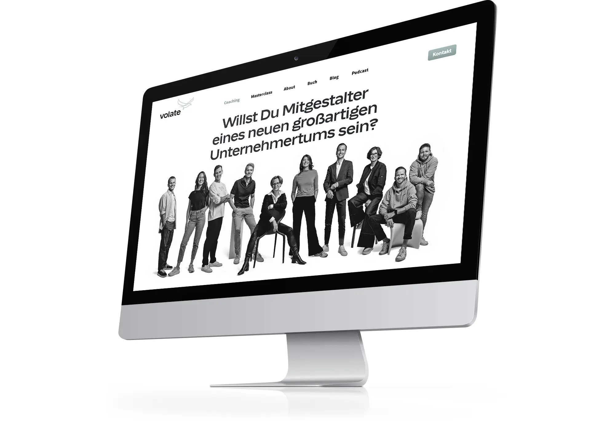 Die Startseitenansicht der Webseite 1:1 Coaching von Volate.