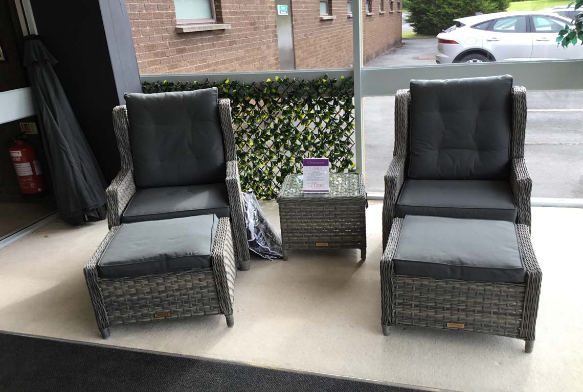 Corfu High Back Reclining Armchair Set