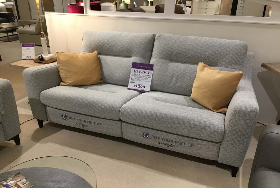 G Plan Austen 3 Seater Double Power Sofa with Footrest & USB