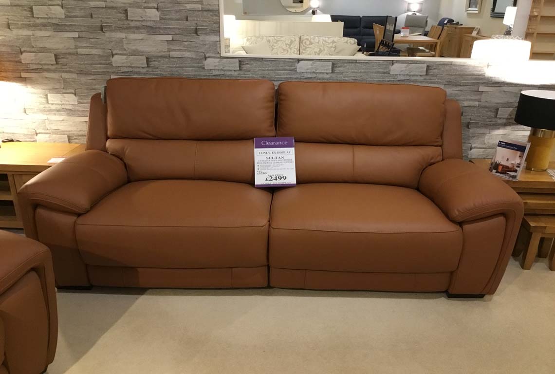 Sultan 2.5 Seater Sofa with 2 Power Recliners & Lumbar Support