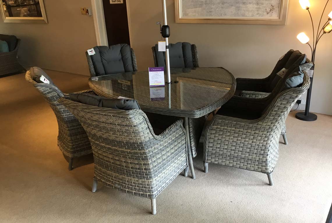 Corfu 160cm Triangular Wingback Dining Set
