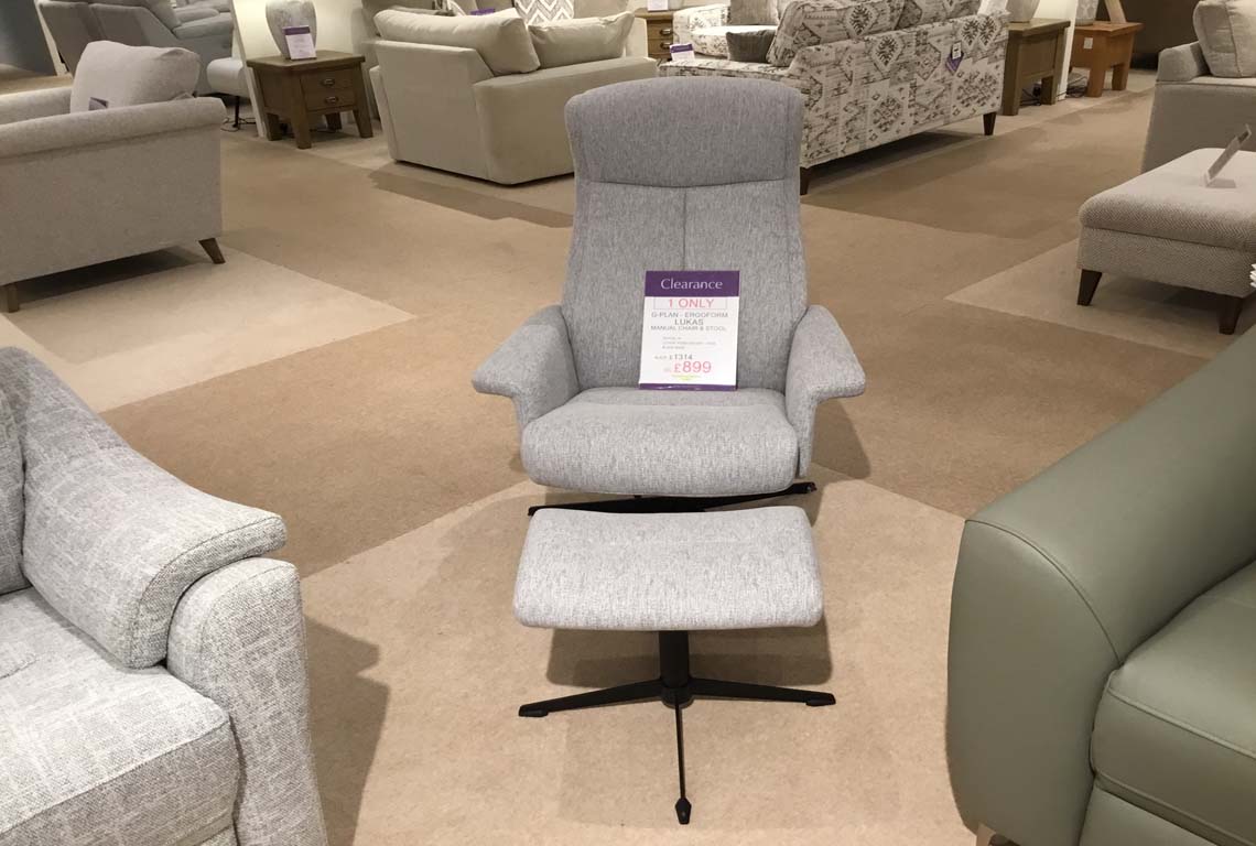 G Plan Ergoform Lukas Manual Chair & Stool