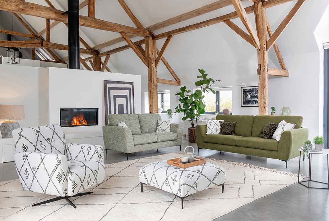 Contemporary suite in room setting