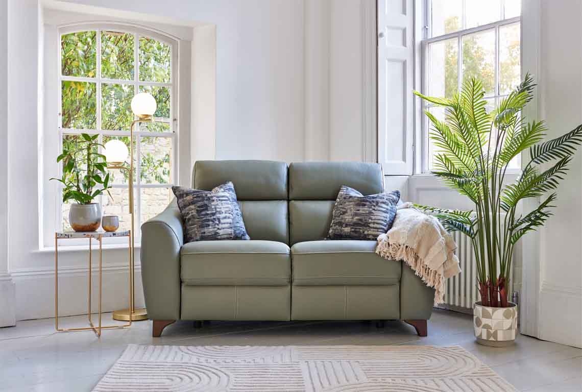 Quality leather suite in room setting