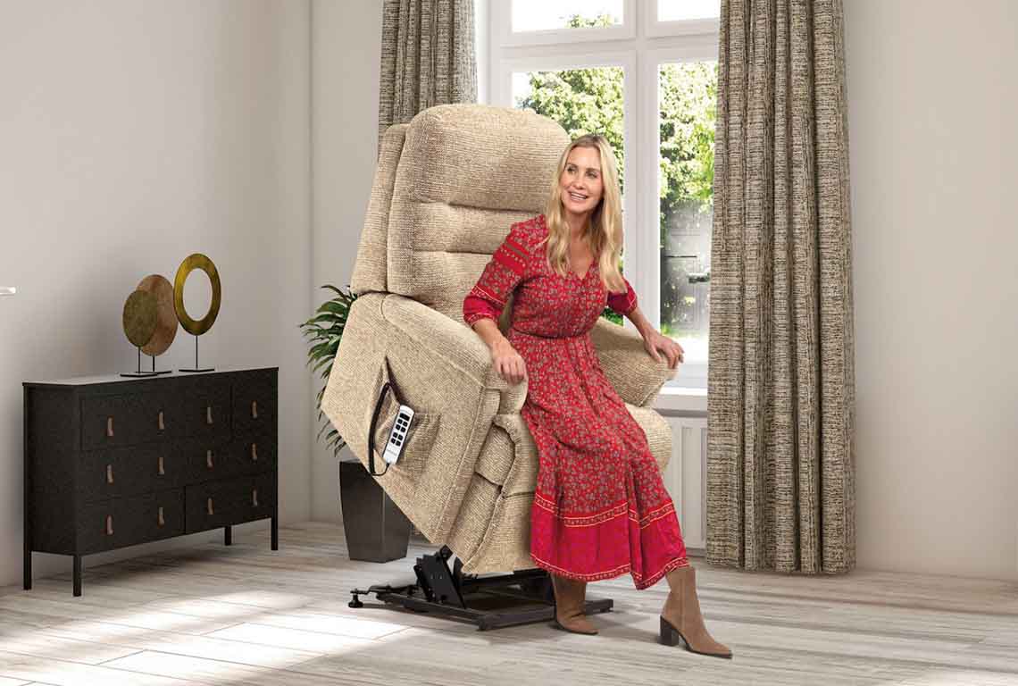 Demonstration of a lift and rise chair