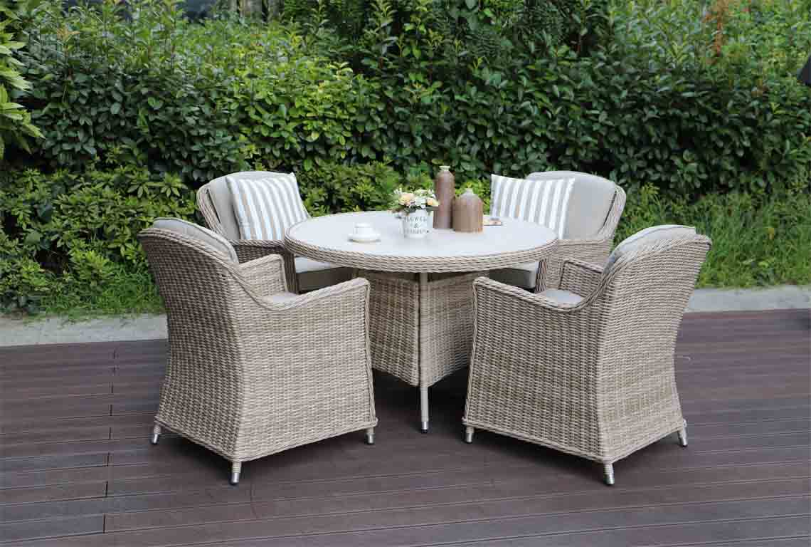 Napoli 4 Seater Round Dining Set