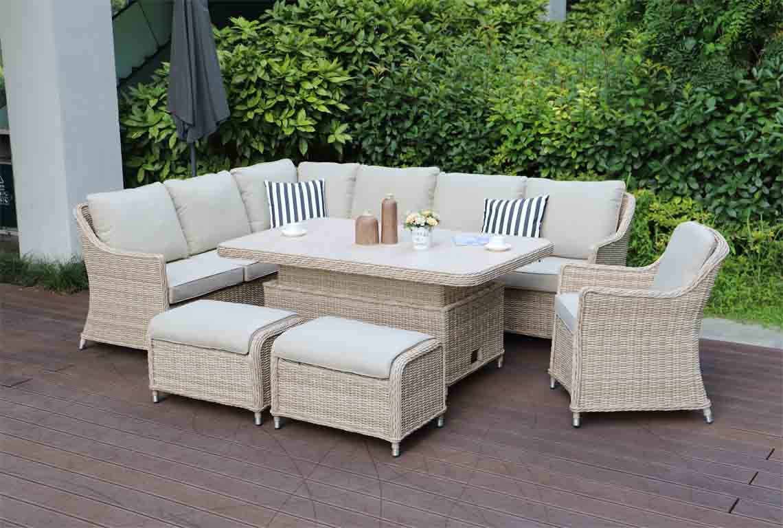 Napoli Grand Corner Dining Set with Armchair & Stools