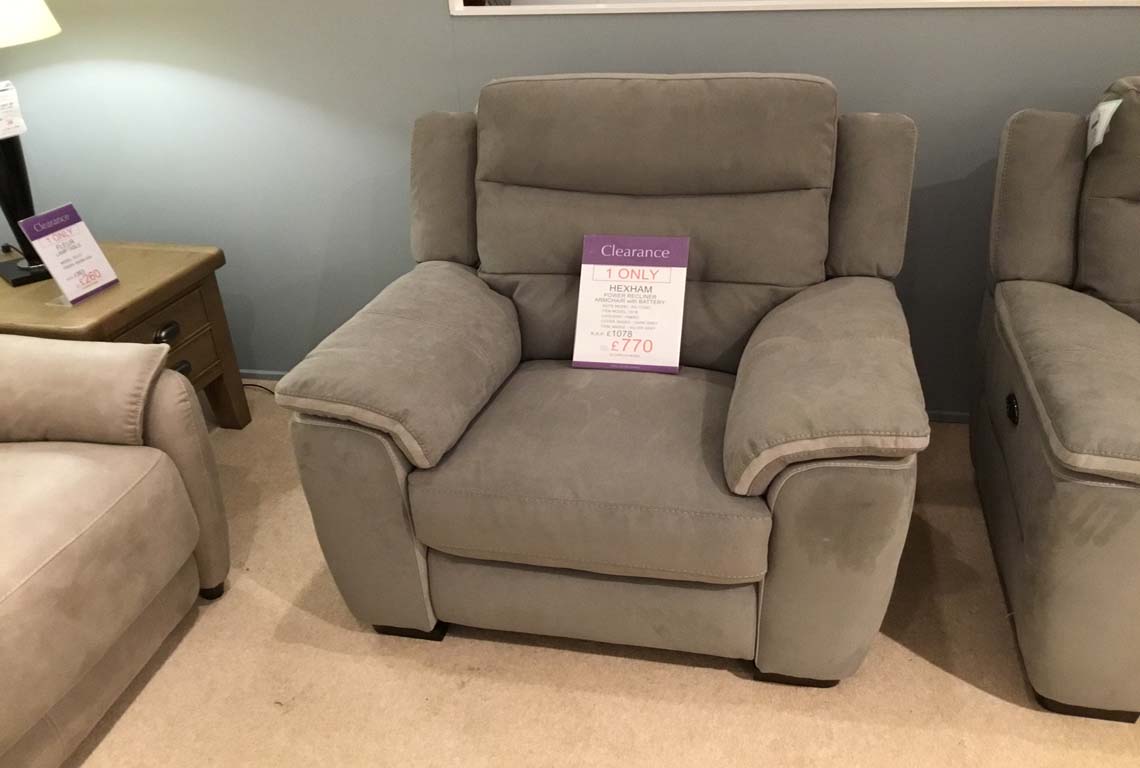Hexham Power Recliner Chair with Battery