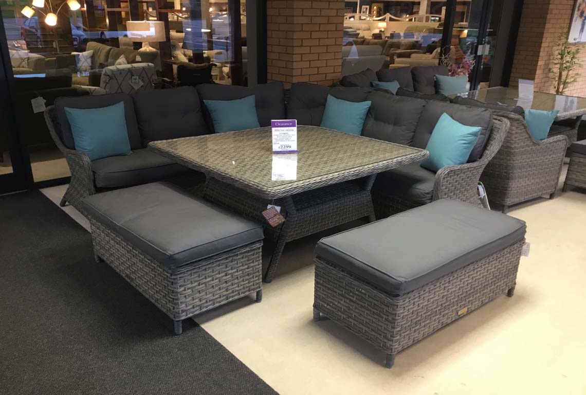 Corfu Corner Dining Set with Benches