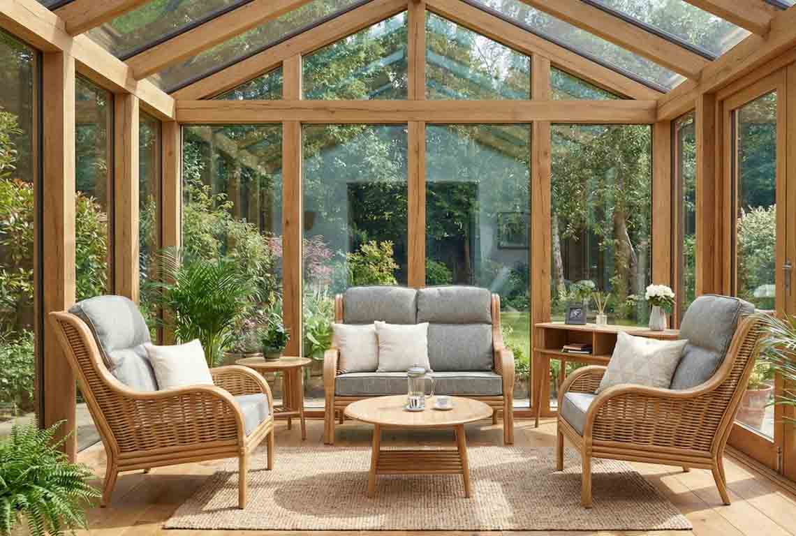 Conservatory cane furniture