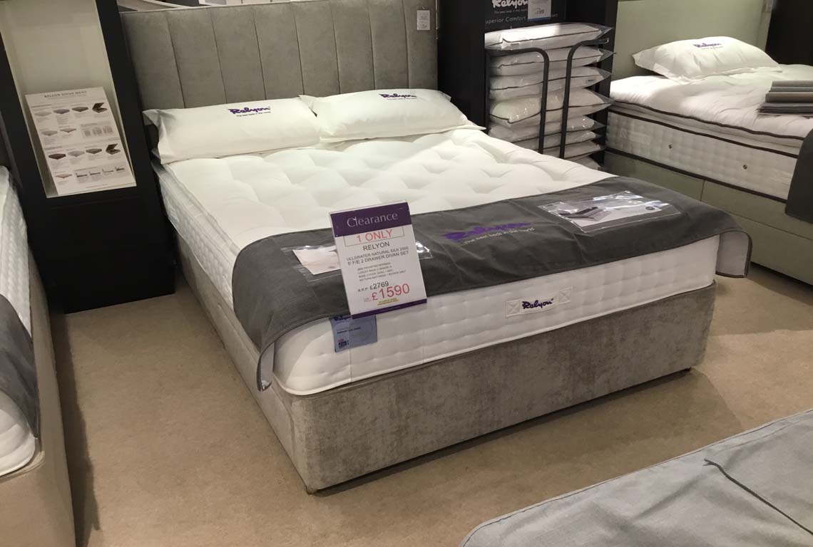 Relyon Ullswater Natural Silk 2900 5' F/E 2 Drawer Divan Set