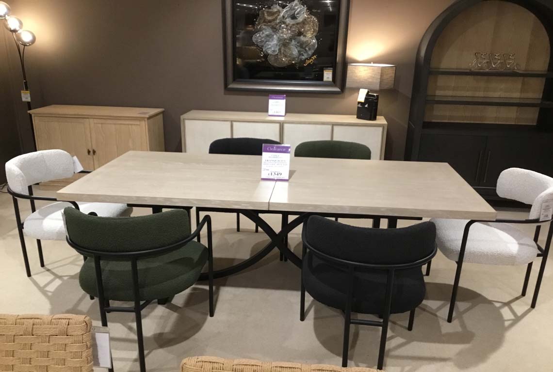 Tranquility Rectangular Extending Dining Table - Metal Base