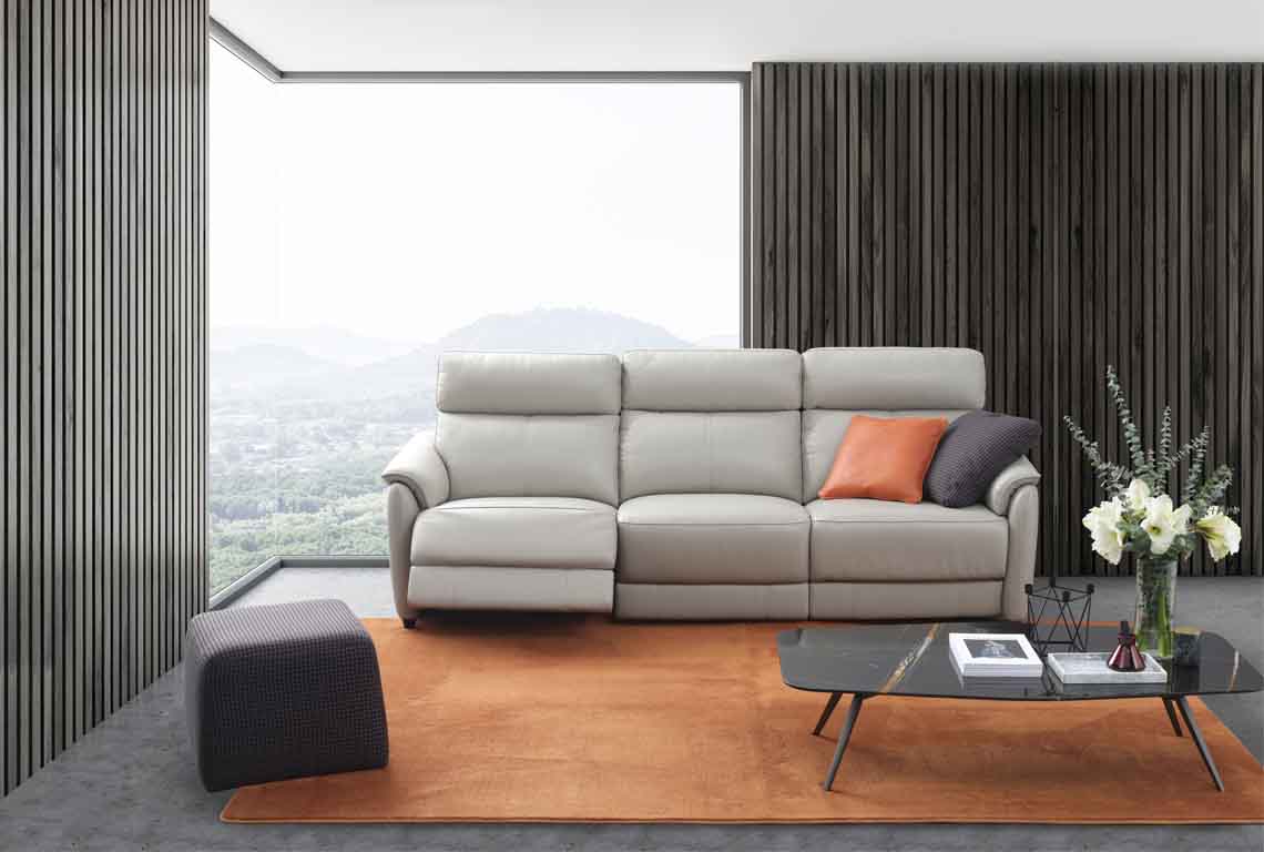 Quality leather suite in room setting