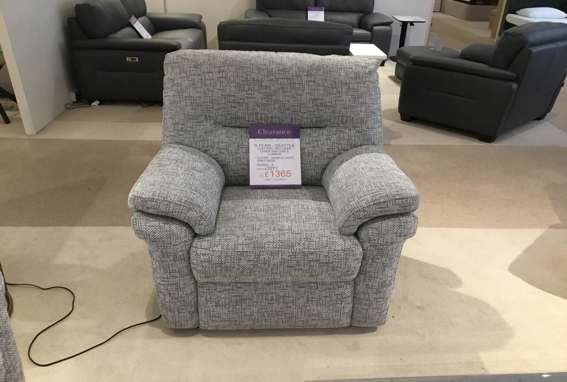 G Plan Seattle Electric Recliner Chair with USB & Lumbar
