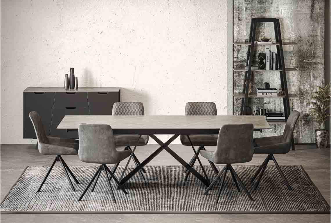 Contemporary dining suite in room setting