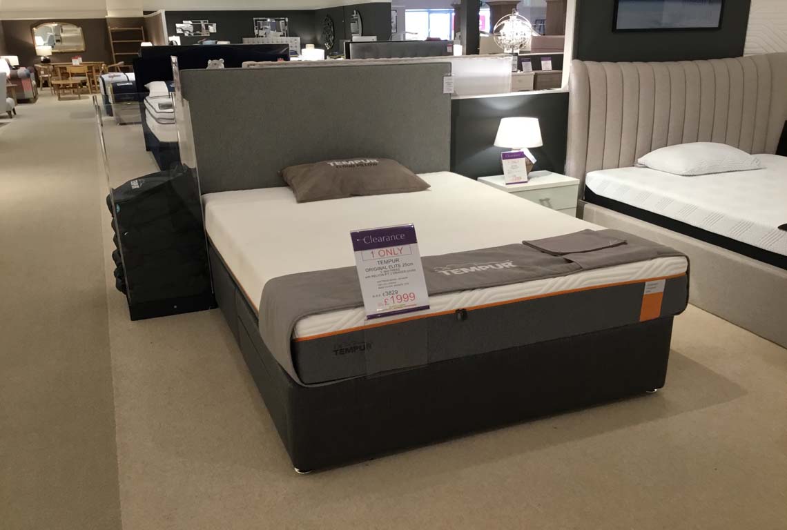 Tempur Original Elite 25cm 5' Mattress with Relyon P/T 2 Drawer Divan Base