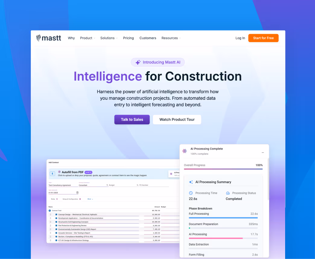 Mastt AI Homepage