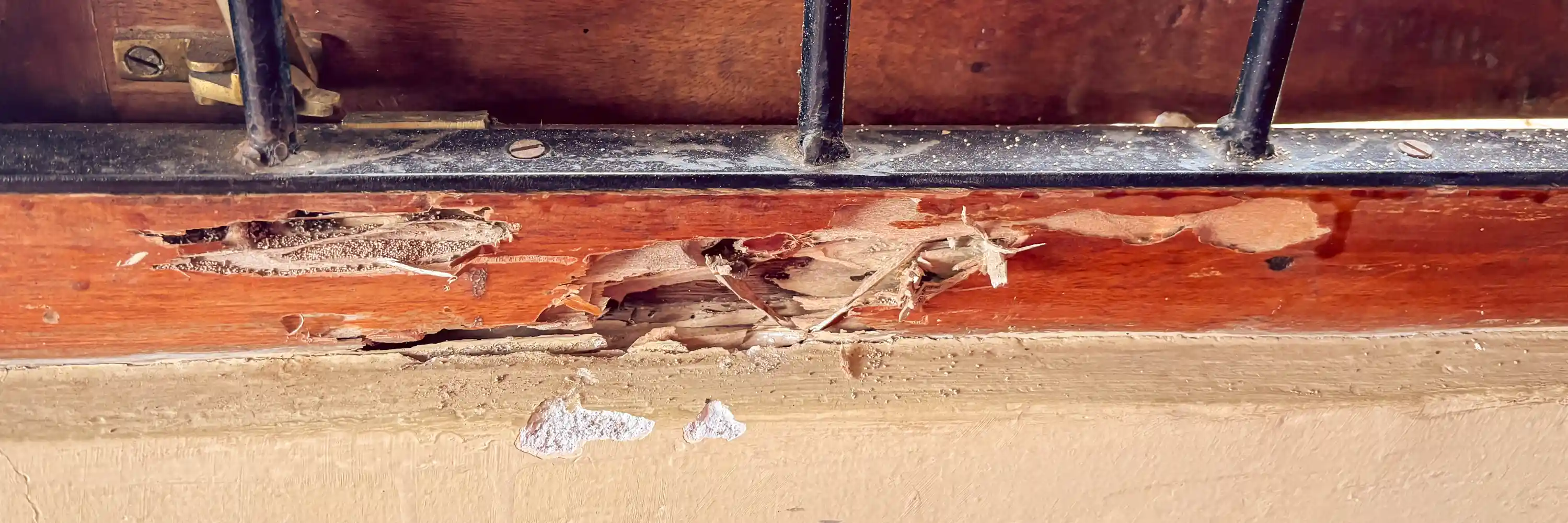 Damaged window frame
