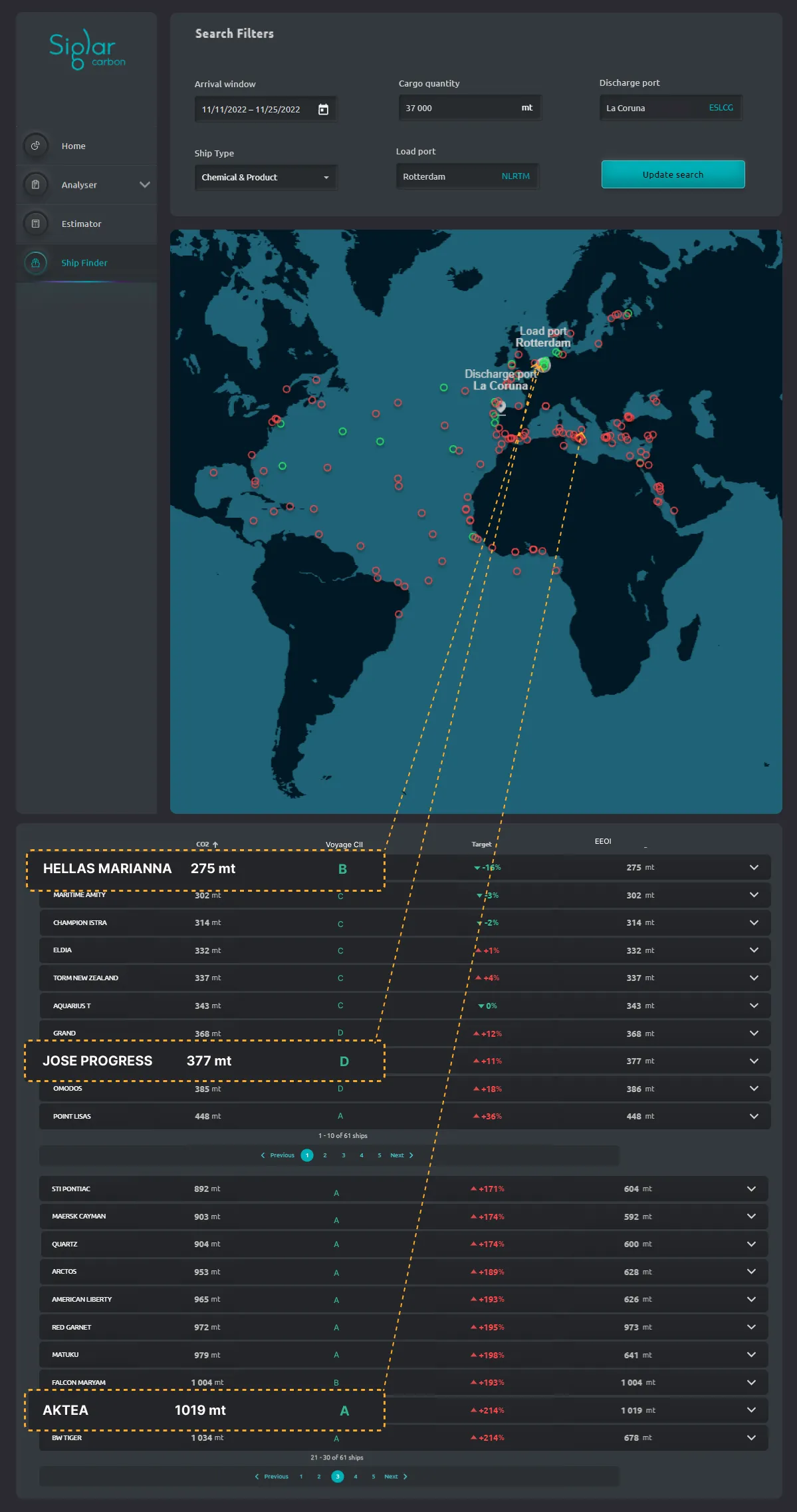 Screenshot Ship Finder