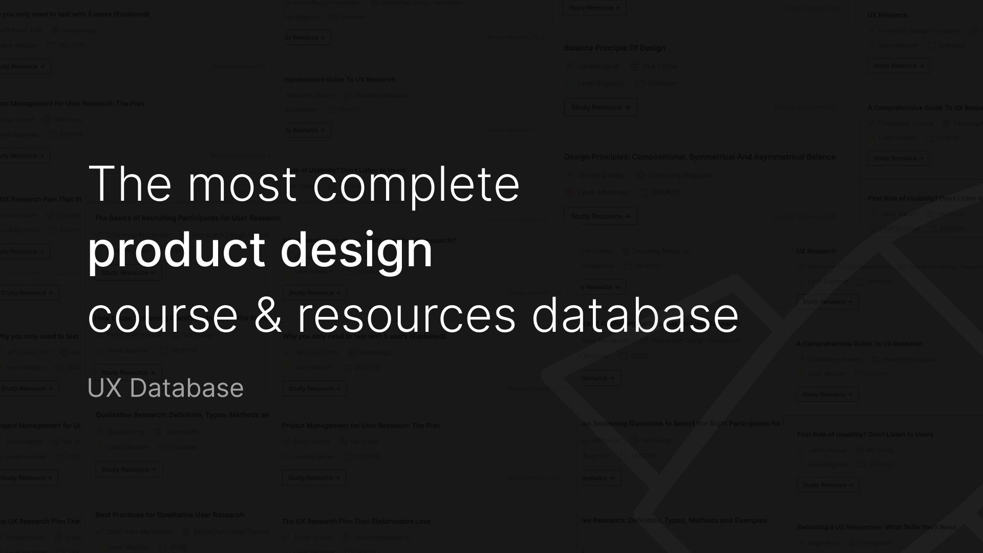 User Experience Database 