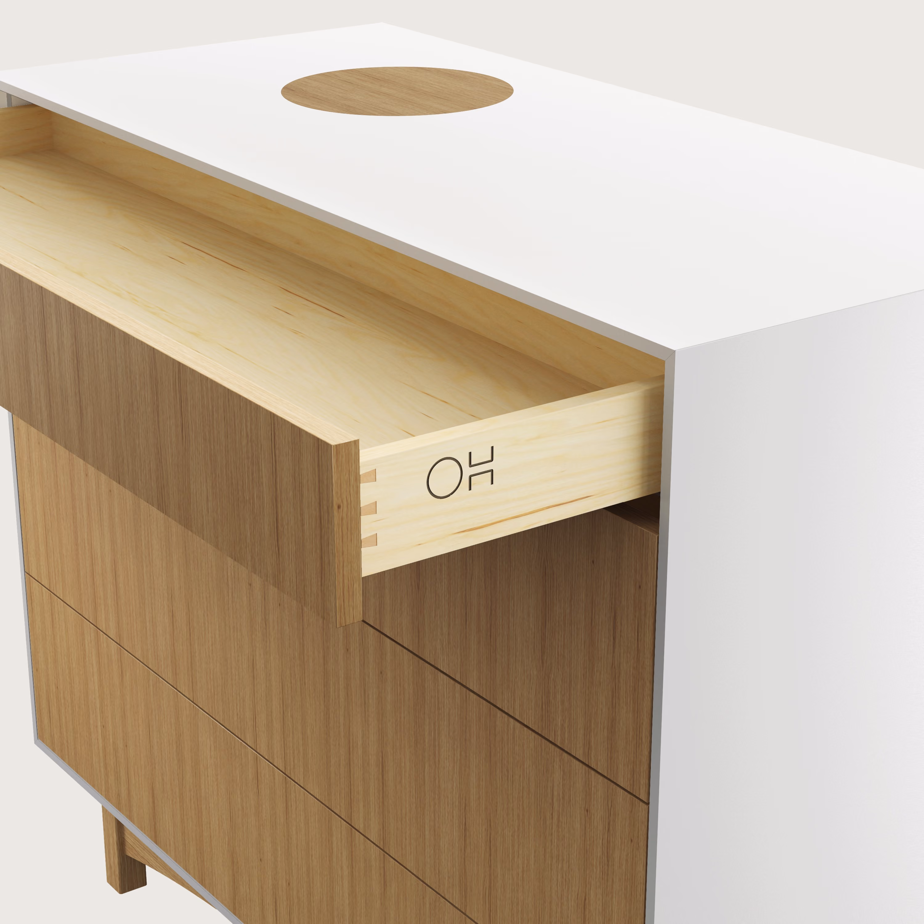 halo 02 - white oak with legs