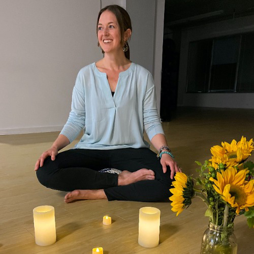 Cultivate self-care, self-love and self-awareness in Jenny's classes. Whether leading yoga, meditation or dance, her goal is always to help students better connect to themselves—their inner peace and joy, bodies and needs. A lifelong dancer, Jenny's soul has always been drawn to movement, and her yoga practice dates back over 20 years. Amidst immense stress during the pandemic, she began a healing journey that exploded her understanding of what yoga truly is, led her to a powerful meditation and restorative yoga practice, and immersed her in other healing modalities and trainings that have forever changed her. Wishing she had these tools sooner, she now strives to share them so others can find deep restoration, reconnection, healing and joy, too.

Jenny completed 200-hour Vinyasa Yoga Teacher Training at Bhakti Yoga DC, Restorative Yoga Teacher Training with Jillian Pransky, 200-hour Meditation Teacher Training with LA's Unplug Meditation, and Reiki Levels I and II with Jessica Mahler.