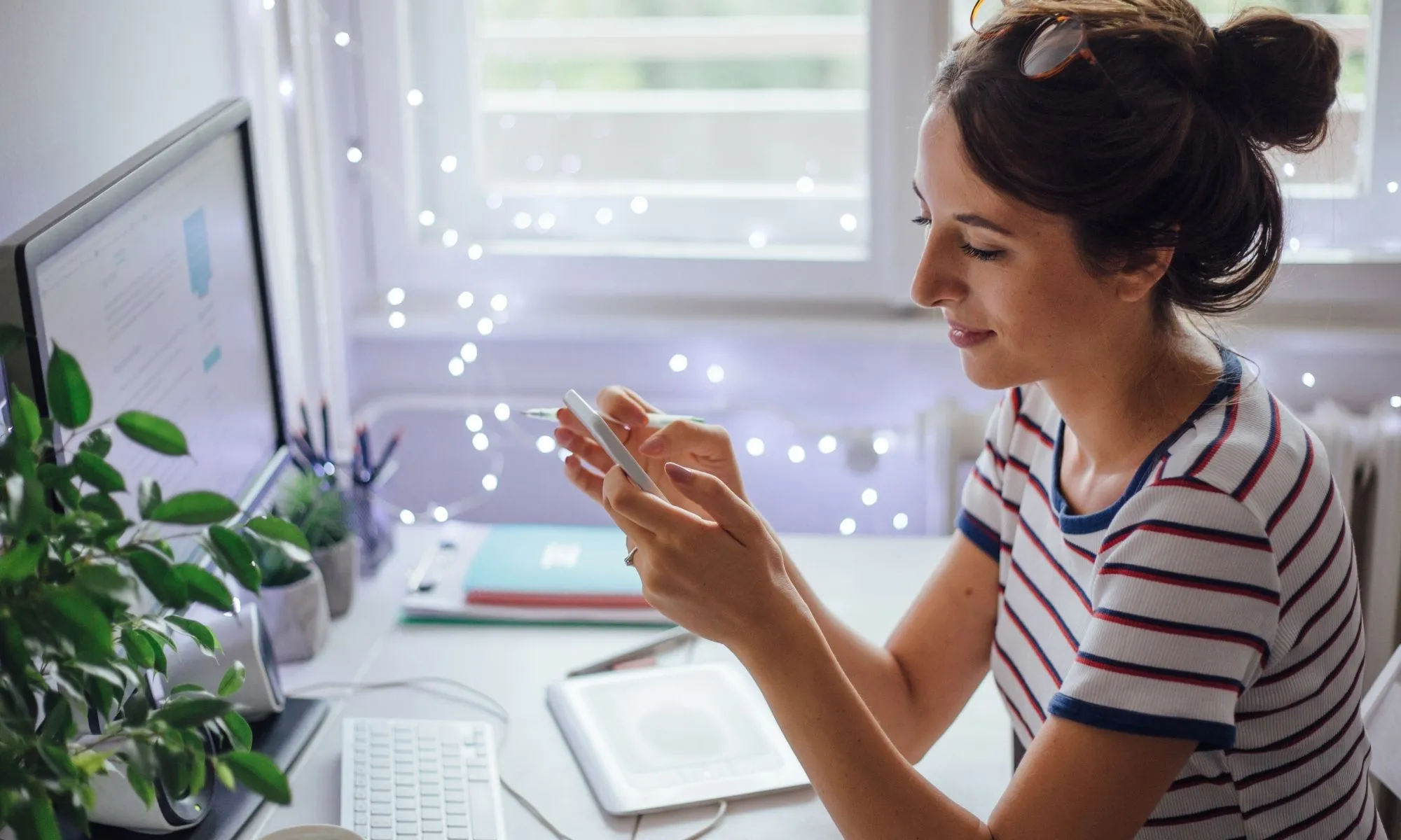 Woman on social media