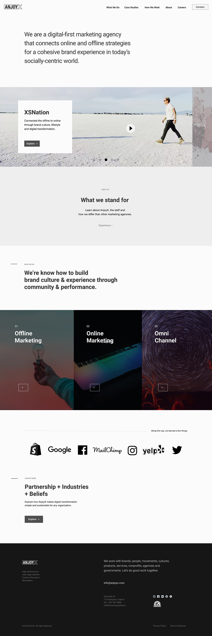 anjoyx landing page