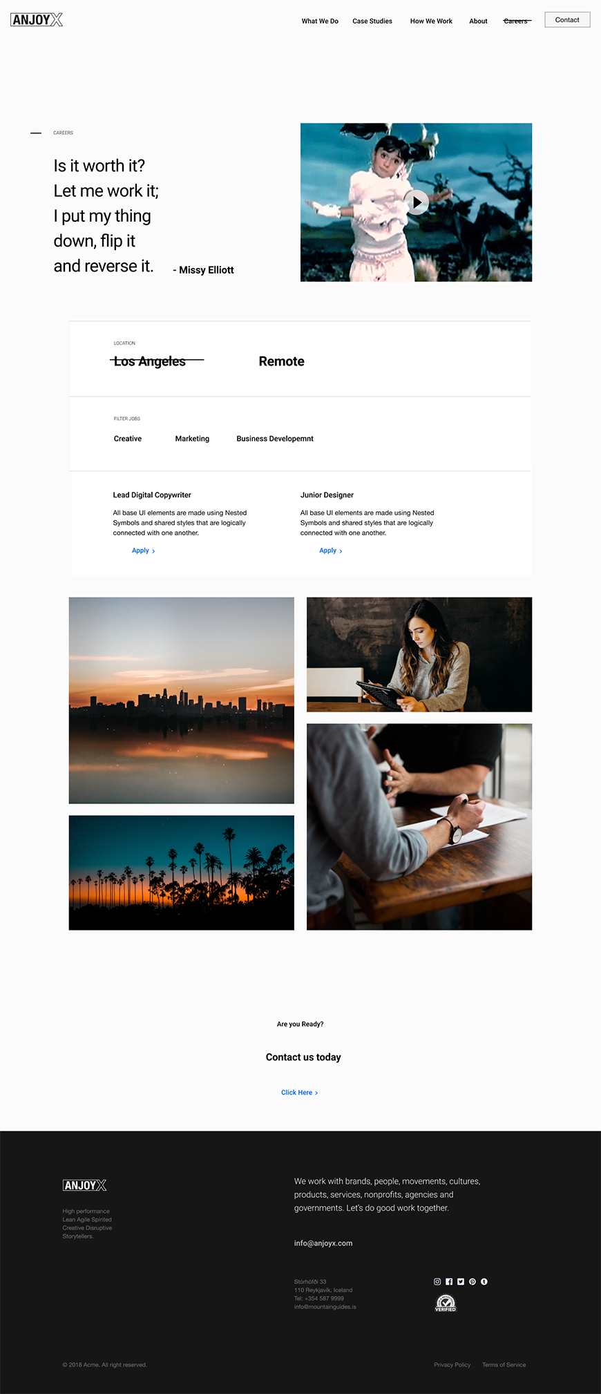 career page mockup